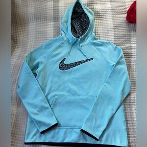 Nike Therma Fit Sky Blue Hoodie with Black Logo